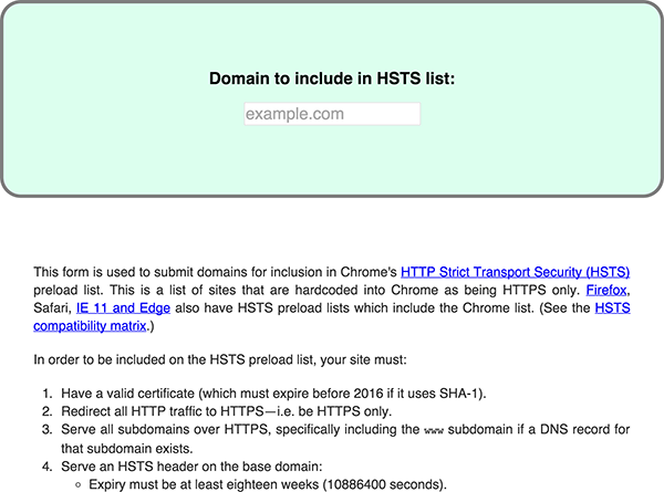 HSTS Preload Site